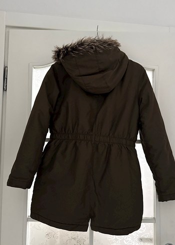 LC Waikiki Gri Kürk Detaylı Uzun Kadın Ceket - Görsel 5