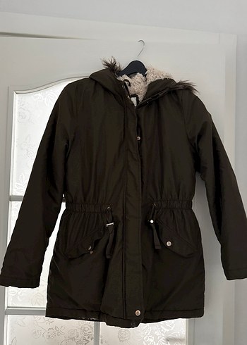 LC Waikiki Gri Kürk Detaylı Uzun Kadın Ceket - Görsel 3