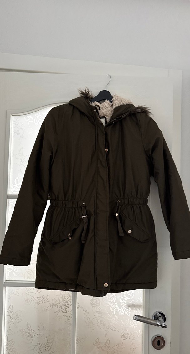 LC Waikiki Gri Kürk Detaylı Uzun Kadın Ceket - Görsel 3