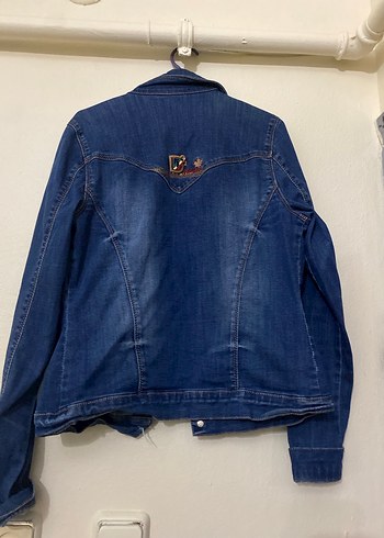 Düğmeli Mavi Kadın Denim Ceket - Görsel 3