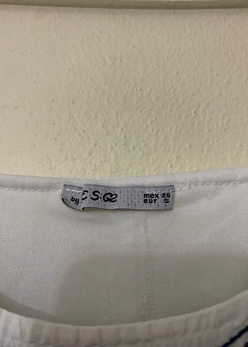 Nakışlı Fırfırlı Beyaz Mini Kadın Bluz - Görsel 2