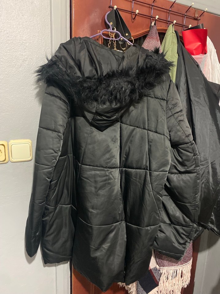 Siyah Kürklü Midi Kadın Kışlık Mont - Görsel 2