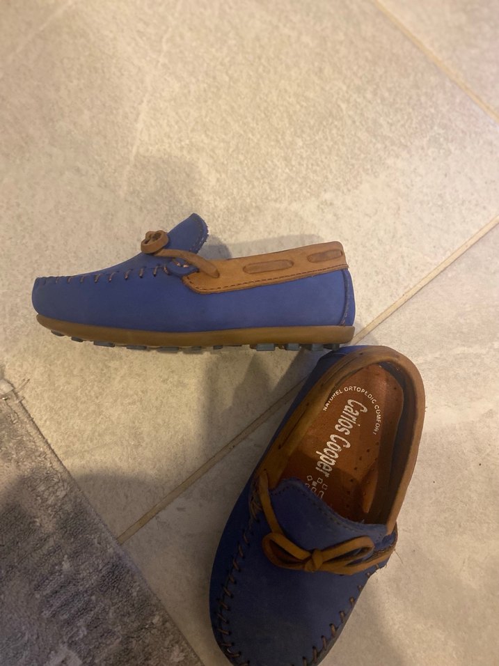 Mavi Süet Erkek Çocuk Özel Gün Ayakkabısı - Görsel 2