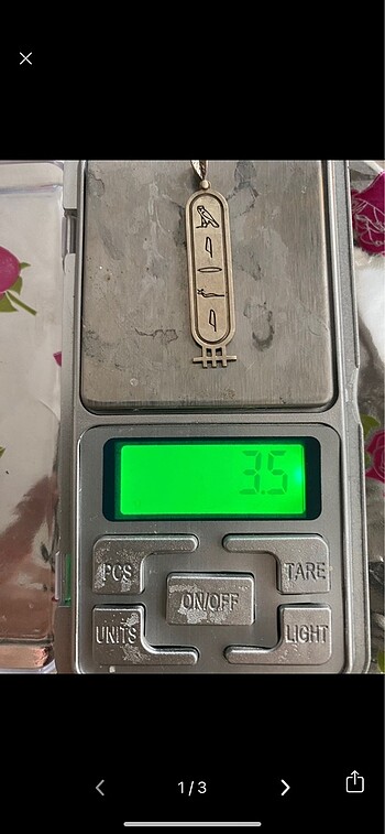 Hiyeroglif Merve yazılı 925 ayar kolyeucu