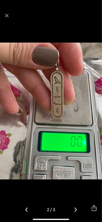 Beden Hiyeroglif Merve yazılı 925 ayar kolyeucu