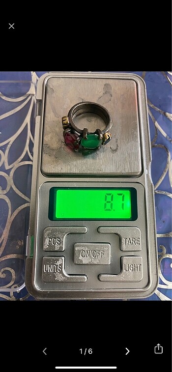 Sterling silver Gümüş Doğal taşlı yüzük