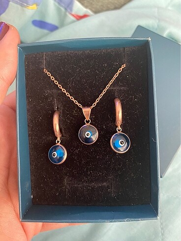 Sterling silver Nazar boncuğu 925 ayar takım
