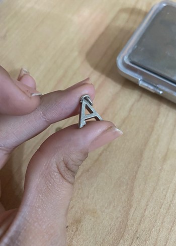  Beden 0,01 Karat A Harfi Gümüş Pırlanta Kolye