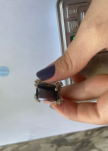 925 ayar markazitli yüzük - Görsel 3