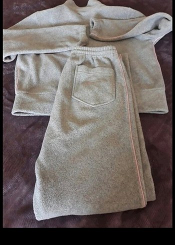 Gri Fermuarlı Sweatshirt ve Eşofman Takımı - Görsel 3