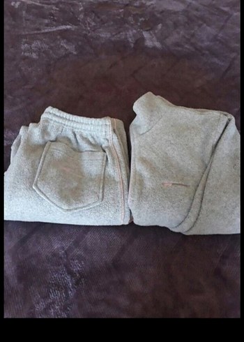 Gri Fermuarlı Sweatshirt ve Eşofman Takımı - Görsel 8