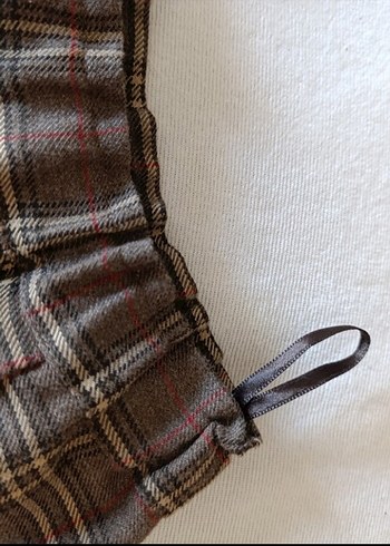  Benetton Kahverengi ve Gri Çizgili mini Etek