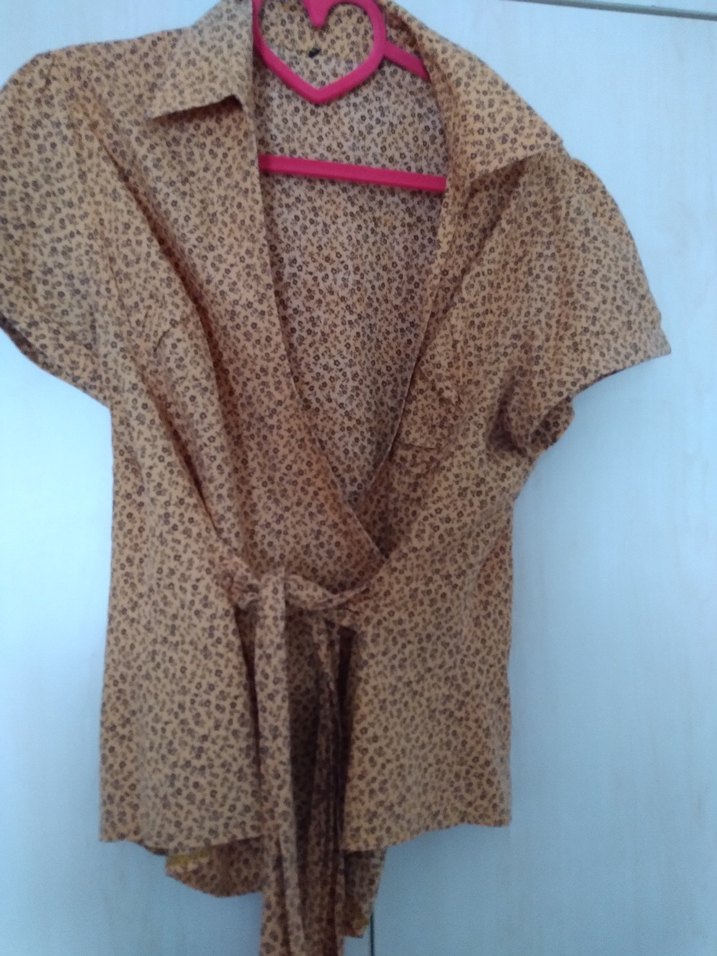 Hardal rengi V Yakalı Kadın Gömlek - Görsel 3