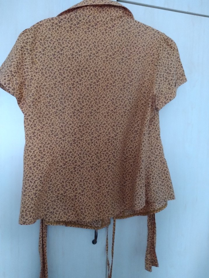 Hardal rengi V Yakalı Kadın Gömlek - Görsel 4