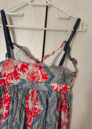 Çok Renkli Bohem Kemerli Mini Elbise - Görsel 7