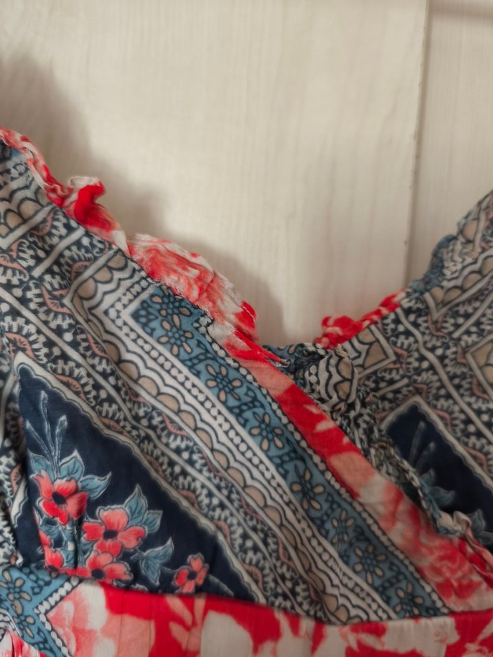 Çok Renkli Bohem Kemerli Mini Elbise - Görsel 4