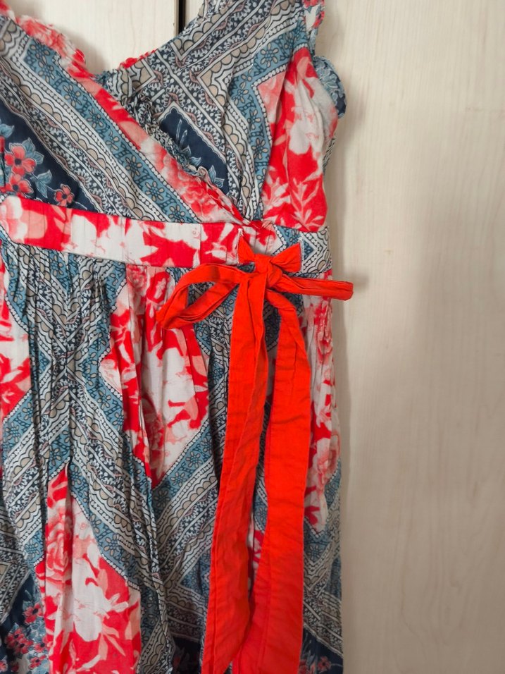 Çok Renkli Bohem Kemerli Mini Elbise - Görsel 3