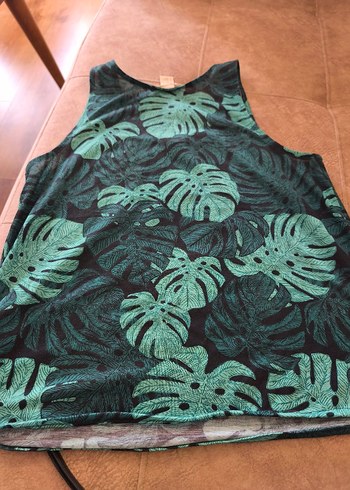 H.M Yeşil Yaprak Desenli Kolsuz buluz - Görsel 5