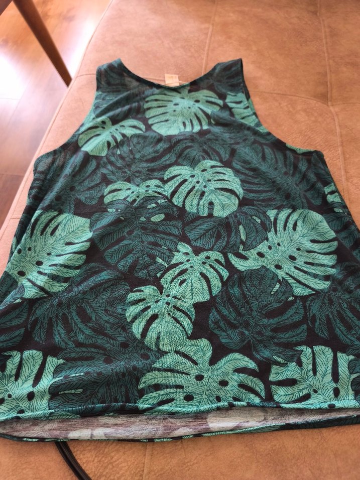 H.M Yeşil Yaprak Desenli Kolsuz buluz - Görsel 5