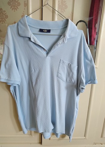 Acik mavi Düğmeli Erkek Polo Tişört - Görsel 3