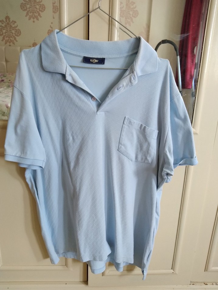 Acik mavi Düğmeli Erkek Polo Tişört - Görsel 3