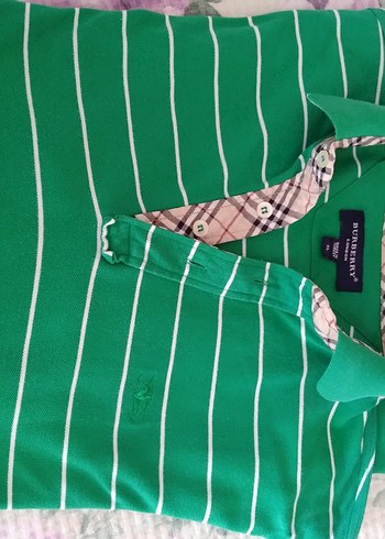 Yeşil Çizgili Kısa Kollu Polo Tişört - Görsel 2