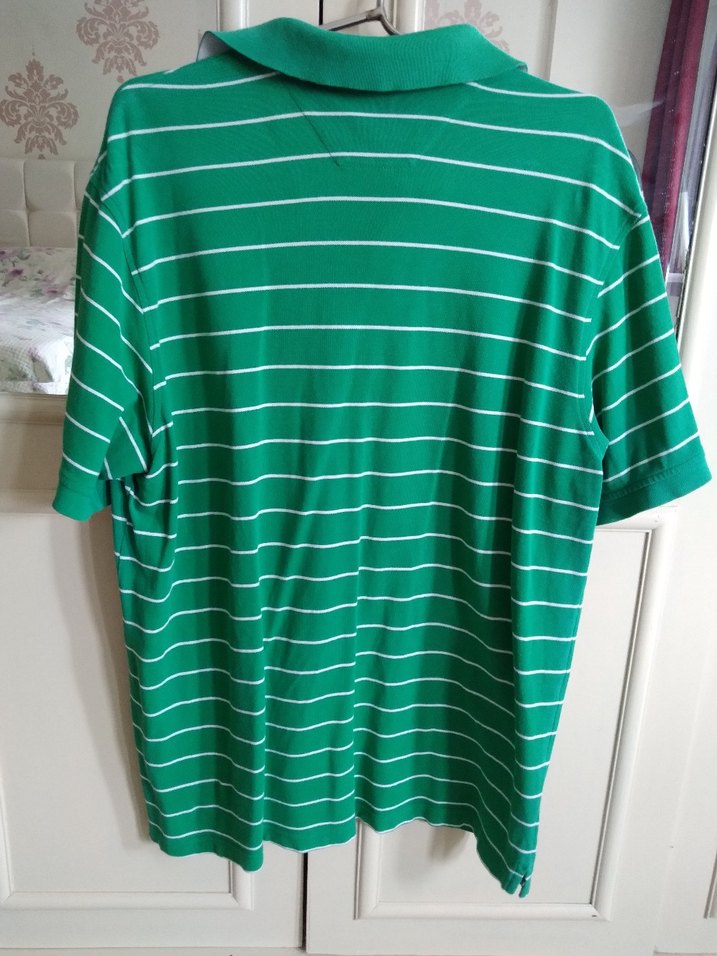 Yeşil Çizgili Kısa Kollu Polo Tişört - Görsel 5