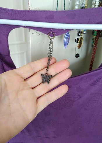 Mor Pilili Midi Kadın Elbise - Görsel 3