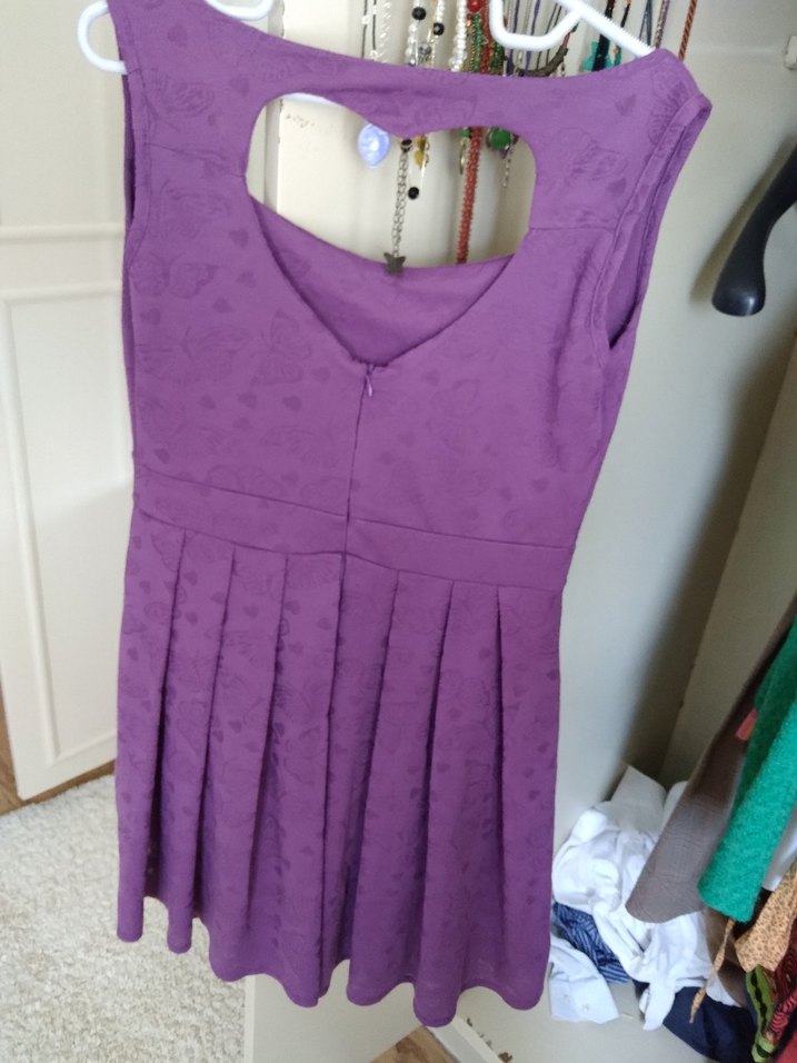 Mor Pilili Midi Kadın Elbise - Görsel 2