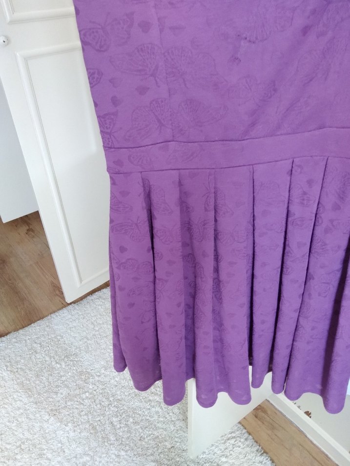 Mor Pilili Midi Kadın Elbise - Görsel 4