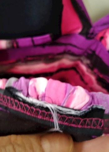 Pembe Batik Desenli Uzun Pliseli kısa  Elbise - Görsel 5