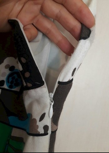 Roman marka Çiçek Desenli diz altı Düğmeli Elbise - Görsel 6