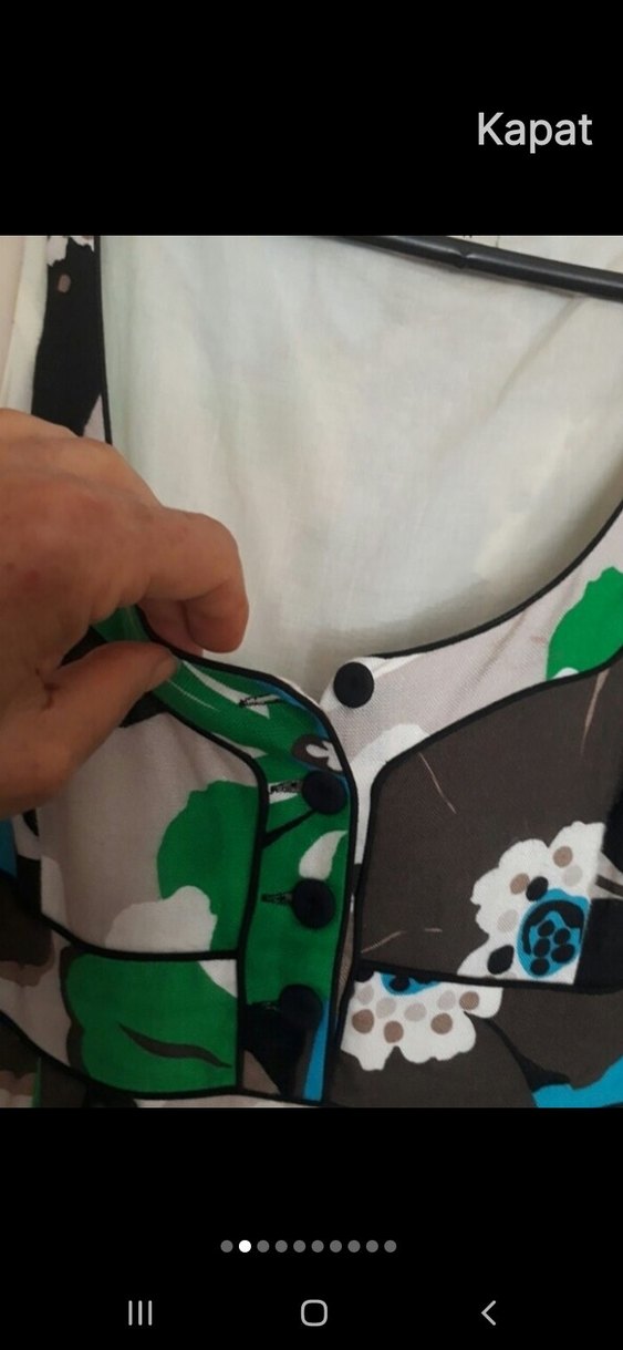 Roman marka Çiçek Desenli diz altı Düğmeli Elbise - Görsel 2