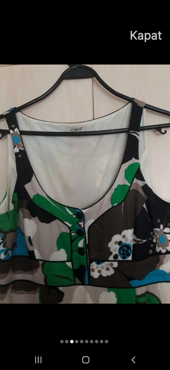 Roman marka Çiçek Desenli diz altı Düğmeli Elbise - Görsel 3