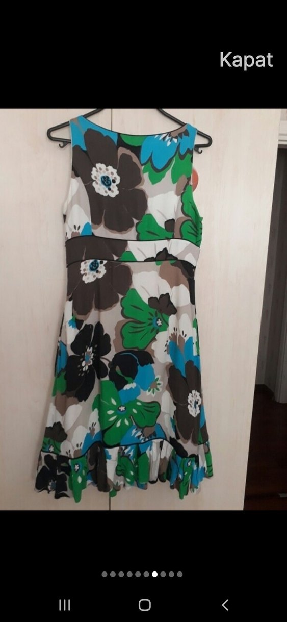 Roman marka Çiçek Desenli diz altı Düğmeli Elbise - Görsel 5