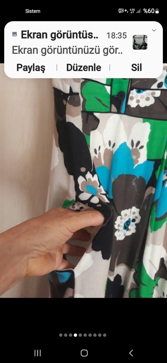 Roman marka Çiçek Desenli diz altı Düğmeli Elbise - Görsel 4