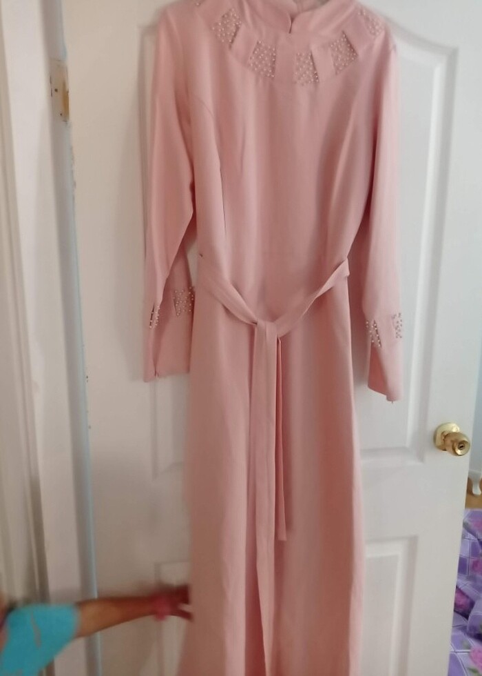 Elbise şık pudra pembesi - Görsel 2