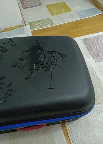 Erkek Siyah Baskılı Kemerli Bavul - Görsel 3