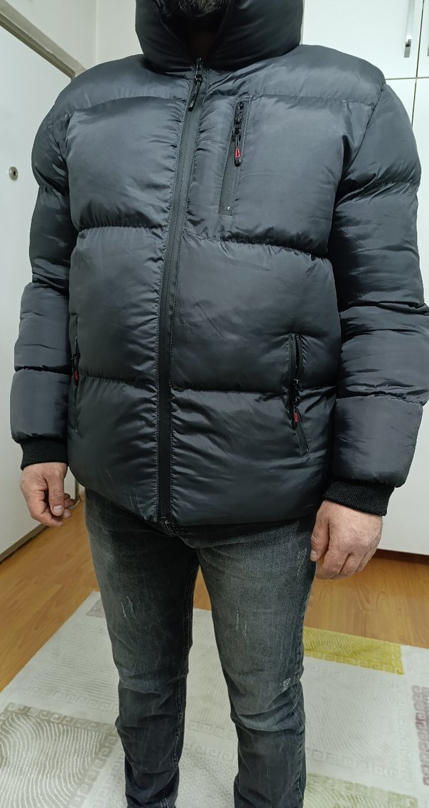 Siyah Erkek Midi Boy Kemerli Mont - Görsel 2