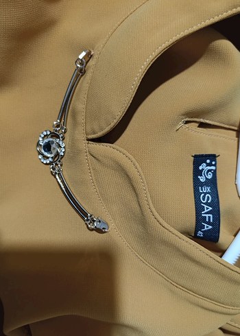 Sarı Uzun Kollu Drapeli Kadın Elbise - Görsel 4