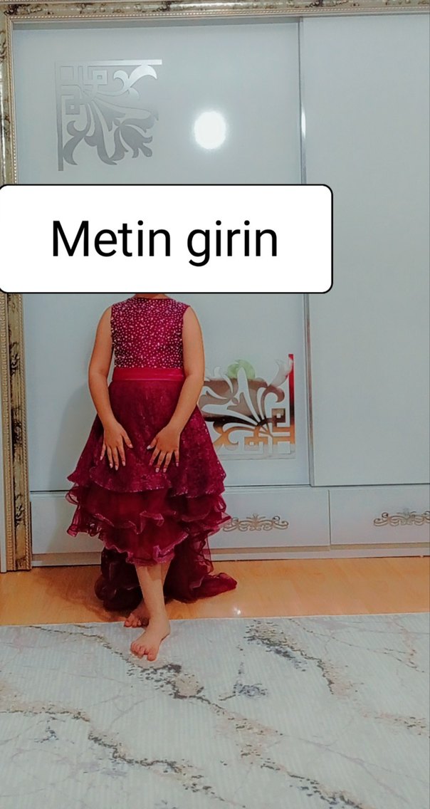 Bordo Dantel İşlemeli Uzun Abiye Elbise - Görsel 2