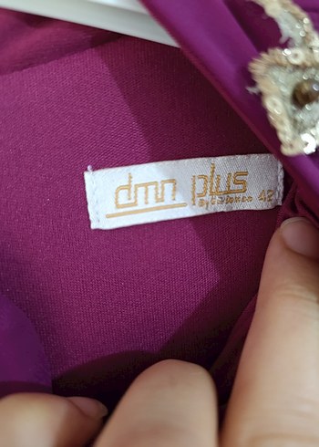 Uzun Mor İşlemeli Kadın Abiye Elbise - Görsel 3