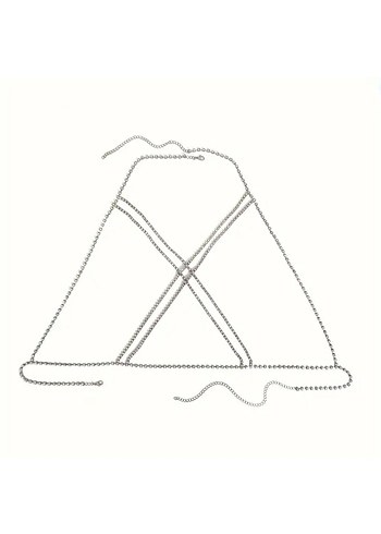 Kristal Taşlı Göğüs Kolyesi Zinciri - Görsel 2