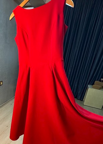 Kırmızı Uzun Elbise - Görsel 8