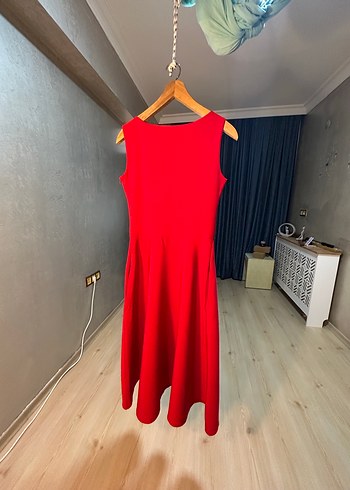 Kırmızı Uzun Elbise - Görsel 6