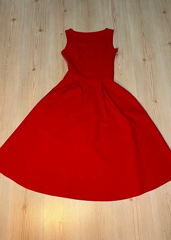 Kırmızı Uzun Elbise - Görsel 5