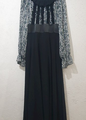 Siyah Piliseli Uzun Kollu Kadın Elbise - Görsel 3