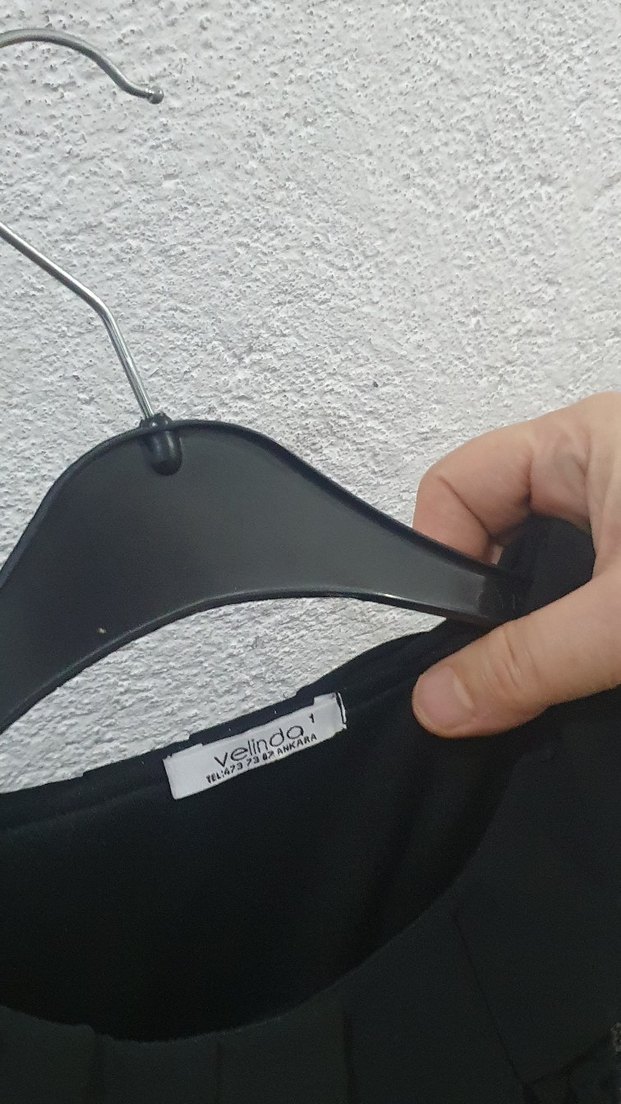 Siyah Piliseli Uzun Kollu Kadın Elbise - Görsel 2