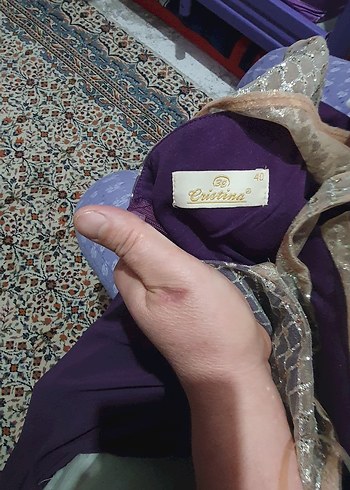 Mor Drapeli Uzun Abiye Elbise - Görsel 3