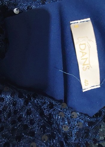 Lacivert Nakışlı Uzun Abiye Elbise - Görsel 3